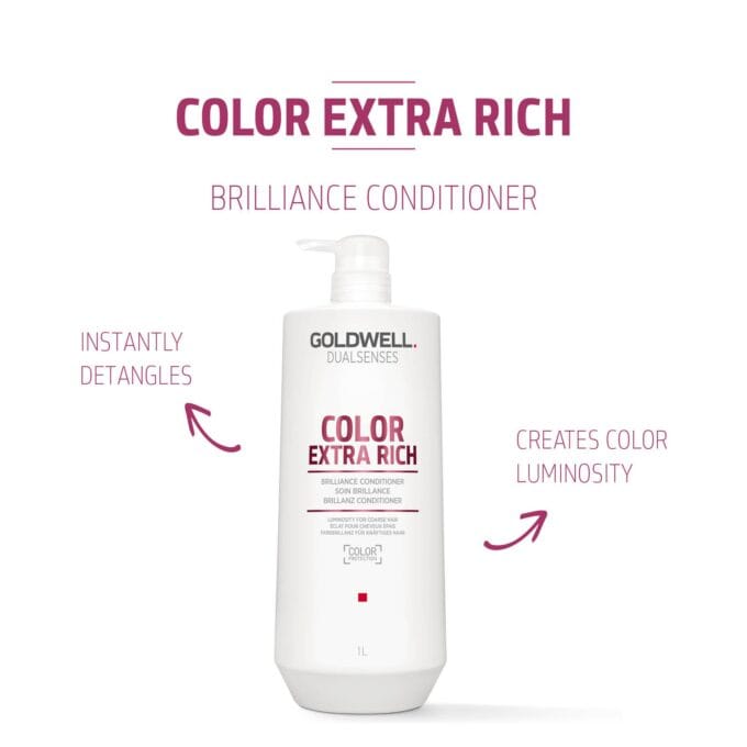 Goldwell Dualsenses Color Extra Rich Brilliance Shampoo 1000ml Halo Hair & Skin - byutiluxe.com