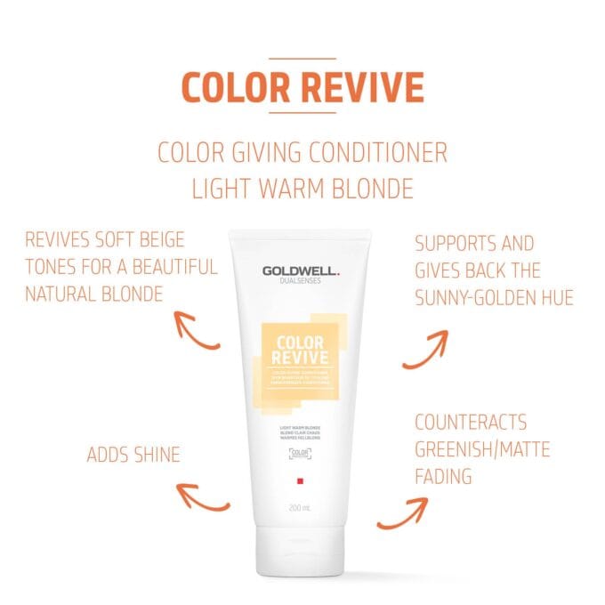 Goldwell Dualsenses Color Revive Conditioner - Light Warm Blonde 200ml Halo Hair & Skin - byutiluxe.com