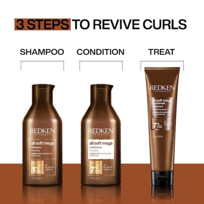 Redken All Soft Mega Curls Conditioner 300ml Halo Hair & Skin - byutiluxe.com