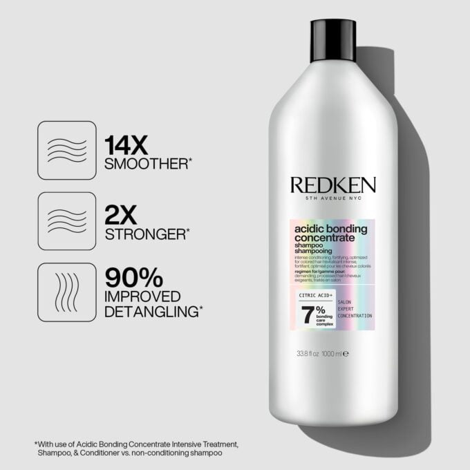 Redken Acidic Bonding Concentrate Shampoo 1000ml Halo Hair & Skin - byutiluxe.com